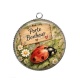 Pendentif Cabochon Argent - une caissière qui déchire- cabochon verre ou résine, miroir