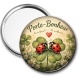 Miroir de poche - porte bonheur coccinelle- cabochon verre ou résine- pendentif