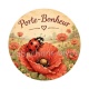 porte bonheur coquelicot- cabochon verre ou résine, porte clé