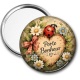 Miroir de poche - porte bonheur- cabochon verre ou résine, miroir