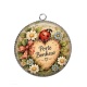 Pendentif Cabochon Argent - porte bonheur- cabochon verre ou résine, miroir