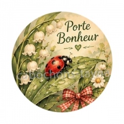 porte bonheur- cabochon verre ou résine, porte clé