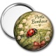 Miroir de poche - porte bonheur- cabochon verre ou résine, porte clé