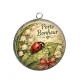 Pendentif Cabochon Argent - porte bonheur- cabochon verre ou résine, porte clé