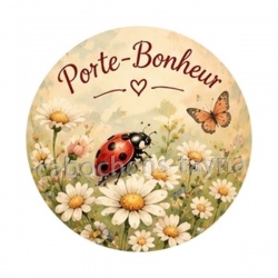 porte bonheur- cabochon verre ou résine, pendentif