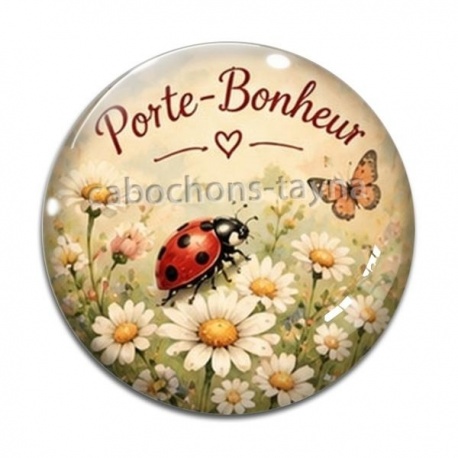 Cabochon Verre - porte bonheur- cabochon verre ou résine, pendentif