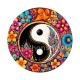 yin yang- cabochon verre ou résine, pendentif