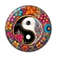 Cabochon Résine - yin yang- cabochon verre ou résine, pendentif