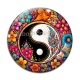 Cabochon Verre - yin yang- cabochon verre ou résine, pendentif