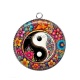 Pendentif Cabochon Argent - yin yang- cabochon verre ou résine, pendentif