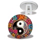 Trépied - yin yang- cabochon verre ou résine, pendentif