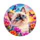 Chaton siamois- cabochon verre ou résine, pendentif