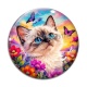 Cabochon Verre - Chaton siamois- cabochon verre ou résine, pendentif
