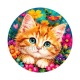 Chaton roux- cabochon verre ou résine, pendentif