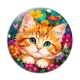Cabochon Verre - Chaton roux- cabochon verre ou résine, pendentif