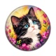 Cabochon Résine - Chaton noir et blanc- cabochon verre ou résine, pendentif