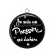Pendentif Cabochon Argent - je suis un parrain qui déchire