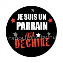 je suis un parrain qui déchire- cabochon verre ou résine, pendentif