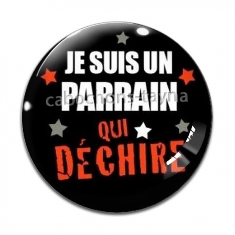 Cabochon Verre - je suis un parrain qui déchire- cabochon verre ou résine, pendentif