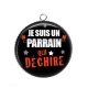 Pendentif Cabochon Argent - je suis un parrain qui déchire- cabochon verre ou résine, pendentif