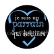 je suis un parrain qui déchire- cabochon verre ou résine, pendentif
