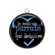 Pendentif Cabochon Argent - je suis un parrain qui déchire- cabochon verre ou résine, pendentif