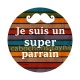je suis un super parrain- cabochon verre ou résine, pendentif