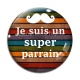 Cabochon Verre - je suis un super parrain- cabochon verre ou résine, pendentif