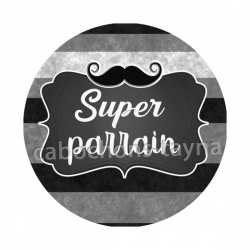 super parrain- Cabochon verre ou résine, décapsuleur, porte clés