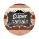 super parrain- Cabochon verre ou résine, décapsuleur, porte clés