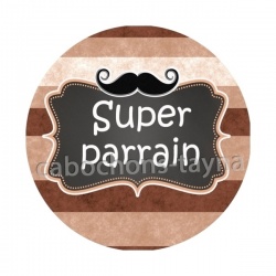 super parrain- Cabochon verre ou résine, décapsuleur, porte clés