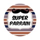 super parrain- Cabochon verre ou résine, décapsuleur, porte clés