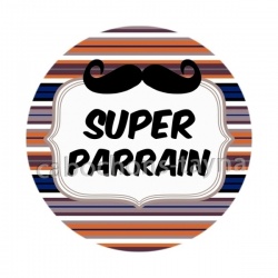 super parrain- Cabochon verre ou résine, décapsuleur, porte clés