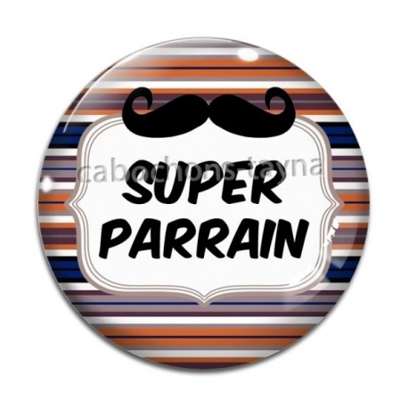 Cabochon Verre - super parrain- Cabochon verre ou résine, décapsuleur, porte clés