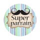 super parrain- Cabochon verre ou résine, porte clés