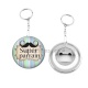 Porte clés décapsuleur - super parrain- Cabochon verre ou résine, porte clés