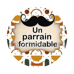 un parrain formidable- Cabochon verre ou résine, porte clés