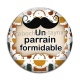 Cabochon Verre - un parrain formidable- Cabochon verre ou résine, porte clés