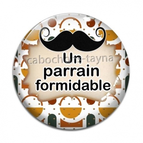 Cabochon Verre - un parrain formidable- Cabochon verre ou résine, porte clés
