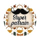 super parrain- Cabochon verre ou résine, porte clés