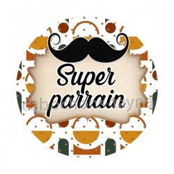 super parrain- Cabochon verre ou résine, porte clés