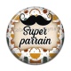 Cabochon Résine - super parrain- Cabochon verre ou résine, porte clés