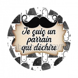 je suis un parrain qui déchire- Cabochon verre ou résine, pendentif
