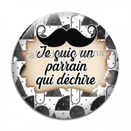 Cabochon Verre - je suis un parrain qui déchire- Cabochon verre ou résine, pendentif