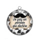 Pendentif Cabochon Argent - je suis un parrain qui déchire- Cabochon verre ou résine, pendentif