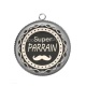 Pendentif Cabochon Argent - super parrain- Cabochon verre ou résine