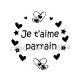 je t'aime parrain- cabochon verre ou résine, pendentif