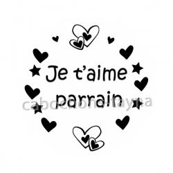 je t'aime parrain- cabochon verre ou résine, pendentif
