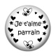 Cabochon Résine - je t'aime parrain- cabochon verre ou résine, pendentif