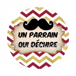 un parrain qui déchire- cabochon verre ou résine, pendentif